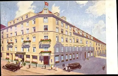 Ak Basel Bâle Stadt Schweiz, Hotel Hofer