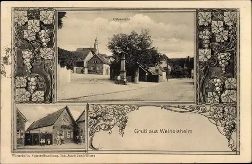 Ak Weinolsheim Rheinland Pfalz, Wirtschaft und Spezereienhandlung