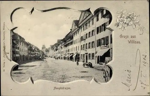 Passepartout Ak Willisau Kanton Luzern, Hauptstraße