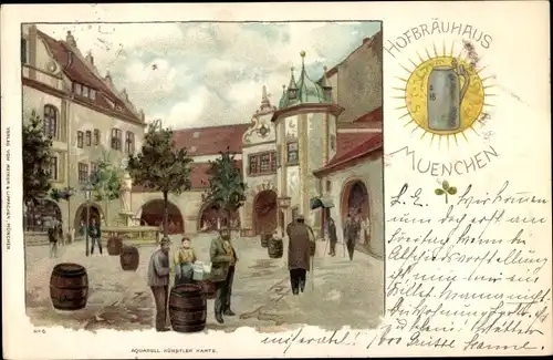 Künstler Litho München Bayern, Hofbräuhaus