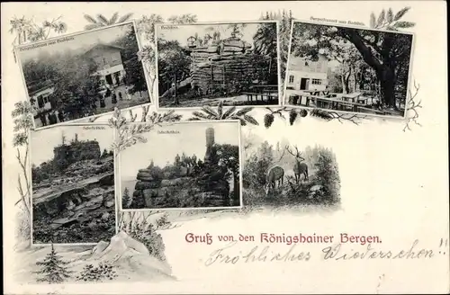 Ak Königshain in der Oberlausitz, Königshainer Berge, Gasthaus, Felspartien
