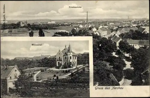 Ak Nerchau Grimma in Sachsen, Panorama, Wiesental, Villa