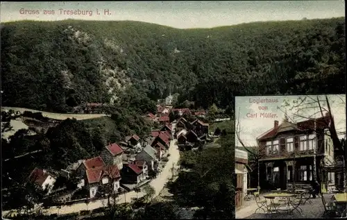 Ak Treseburg Thale im Harz, Gesamtansicht, Logierhaus von Carl Müller