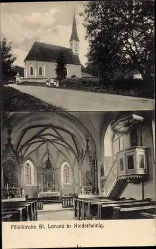 Ak Niederheining Heining Laufen an der Salzach Oberbayern, Filialkirche St. Lorenz, Innenansicht