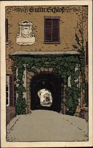 Steindruck Ak Eutin in Holstein, Schloss, Portal