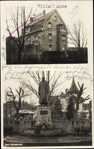 Foto Ak Bad Wörishofen im Unterallgäu, Denkmal, Villa Anne