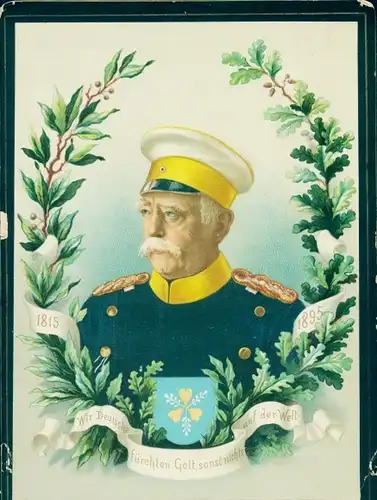 Kabinett Foto Otto von Bismarck, Herzog zu Lauenburg, Wir Deutsche fürchten Gott, 1815-1895