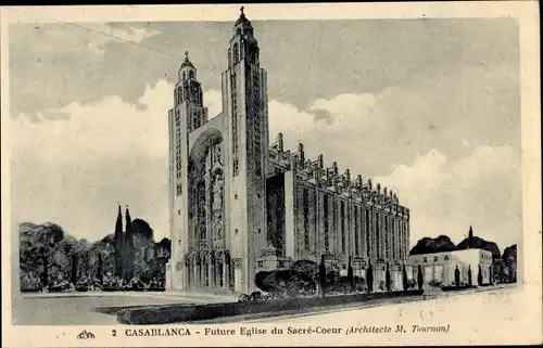 Ak Casablanca Marokko, Future Eglise du Sacre-Coeur