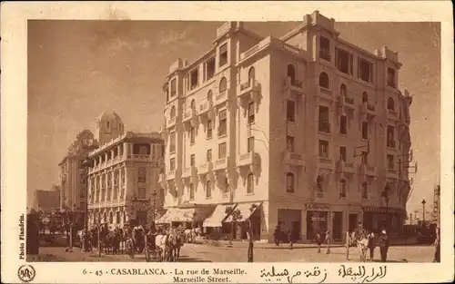 Ak Casablanca Marokko, La rue de Marseille