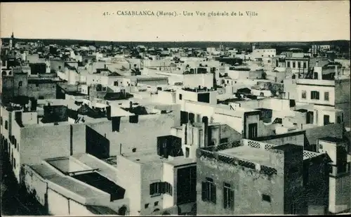 Ak Casablanca Marokko, Une vue générale de la Ville, Totalansicht