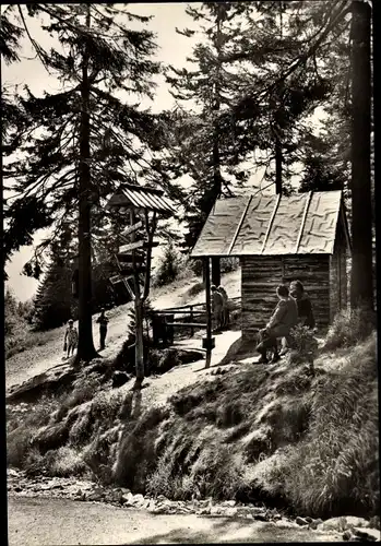 Ak Oberwiesenthal im Erzgebirge, Eckbauerhütte am Fichtelberg