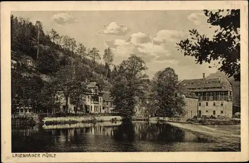 Ak Lauenhain Mittweida in Sachsen, Wasserpartie an der Lauenhainer Mühle