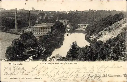 Ak Neudörfchen Mittweida in Sachsen, Das Zschopautal