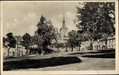 Ak Scheibenberg im Erzgebirge Sachsen, Teilansicht, Kirche