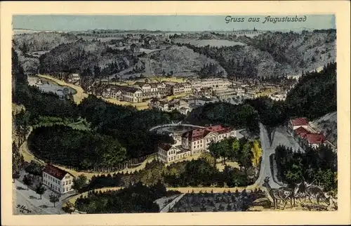 Ak Liegau Augustusbad Radeberg, Gesamtansicht