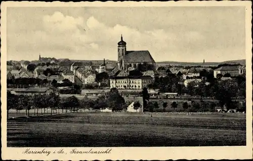 Ak Marienberg im Erzgebirge Sachsen, Gesamtansicht