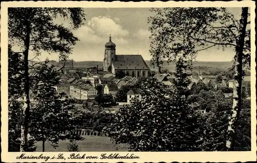 Ak Marienberg im Erzgebirge Sachsen, Blick vom Goldkindstein