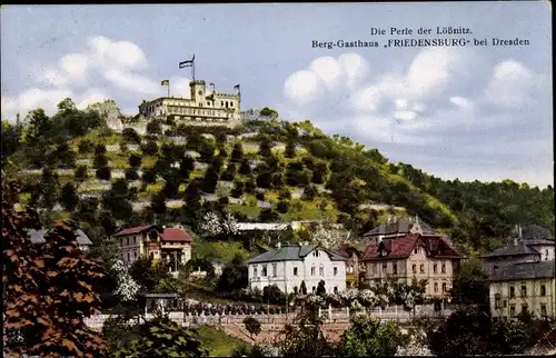 Ak Niederlössnitz Niederlößnitz Radebeul Sachsen, Friedensburg, Berg-Gasthaus