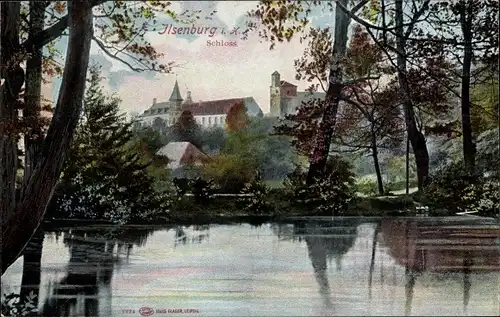 Ak Ilsenburg am Nordharz, Wasserblick zum Schloss