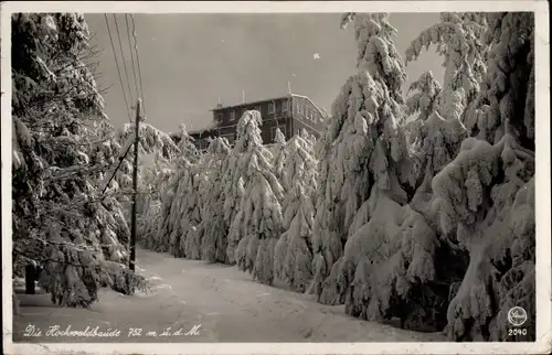 Ak Oybin in Sachsen, Hochwaldbaude, Winter