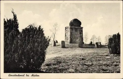 Ak Müden an der Örtze Faßberg Lüneburger Heide, Lönsdenkmal