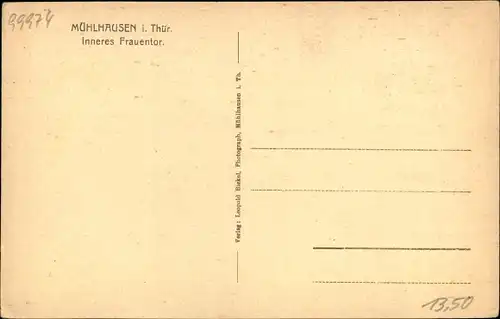 Ak Mühlhausen in Thüringen, Inneres Frauentor