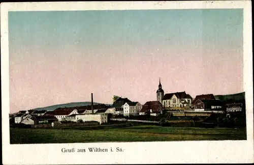 Ak Wilthen in der Oberlausitz, Gesamtansicht mit Kirche
