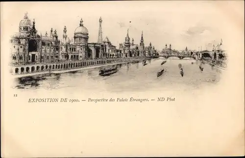 Ak Paris Frankreich, Exposition Universelle de 1900, Perspective des Palais Etrangers
