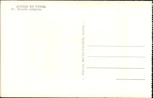 Ak Scenes et Types, Famille indigene, Maghreb