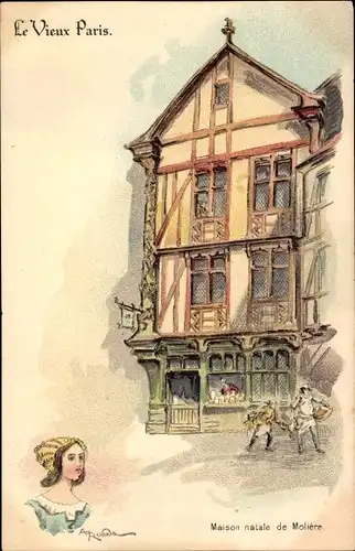 Künstler Litho Robida, Paris, Maison natale de Moliere