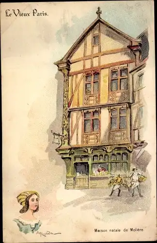 Künstler Litho Robida, Albert, Paris, Maison natale de Moliere