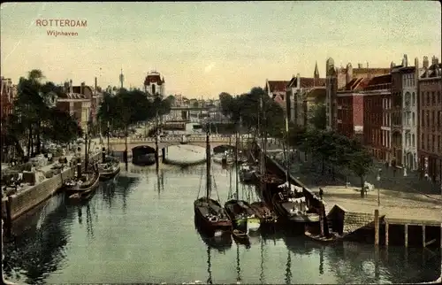 Ak Rotterdam Südholland Niederlande, Wijnhaven