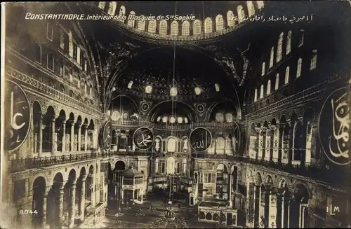 Ak Konstantinopel Istanbul Türkei, Intèrieurdela Mosquée de Sainte Sophie