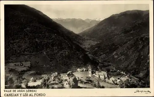 Ak Lérida Lleida Val d’Aran Valle de Aran Katalonien, Canejan y les al Fondo