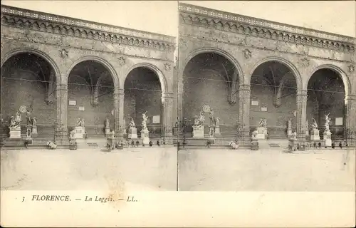 Stereo Ak Firenze Florenz Toscana, La Loggia