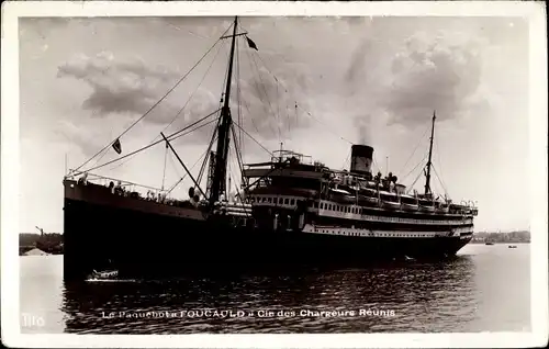 Ak Paquebot Foucauld, Compagnie des Chargeurs Réunis