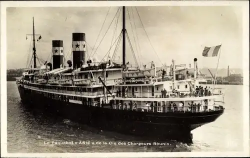 Ak Paquebot Asie, Compagnie des Chargeurs Réunis