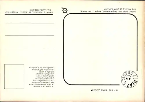 Ak Junge Frau in blauem Bikini, Gran Canaria