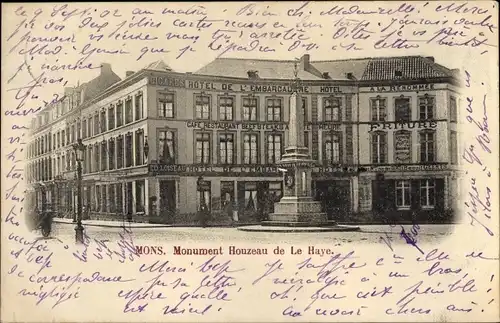 Ak Mons Wallonien Hennegau, Monument Houzeau de Le Haye