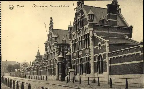 Ak Mons Wallonien Hennegau, La Caserne des Chasseurs à cheval
