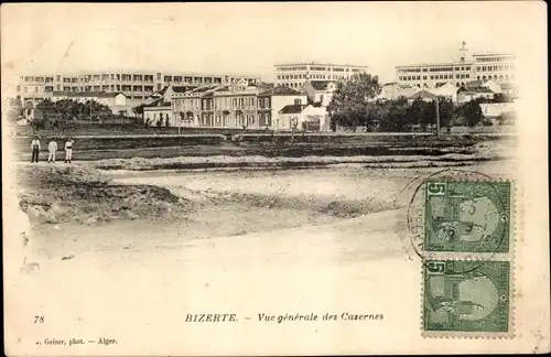 Ak Bizerte Tunesien, Vue générales des Casernes