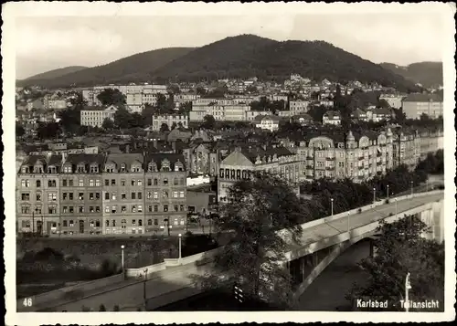 Ak Karlovy Vary Karlsbad Stadt, Teilansicht