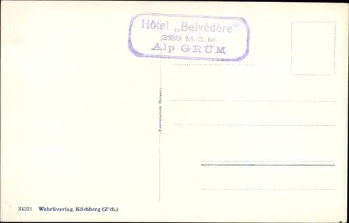 Ak Alp Grüm Kt. Graubünden, Berninabahn mit Palügletscher