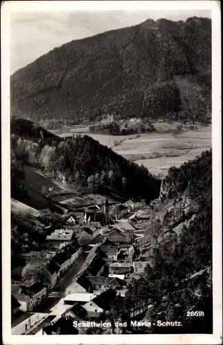 Ak Schottwien in Niederösterreich, Totalansicht mit Maria Schutz