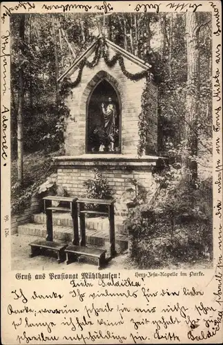 Ak Pensionat Mühlhausen, Herz-Jesu-Kapelle im Park