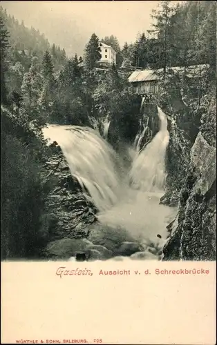 Ak Bad Gastein Badgastein in Salzburg, Aussicht von der Schreckbrücke