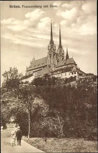 Ak Brno Brünn Südmähren, Franzensberg mit Dom