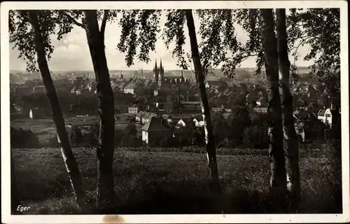 Ak Cheb Eger Reg. Karlsbad, Blick auf die Stadt