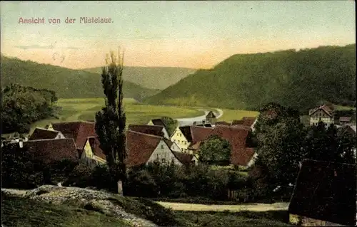 Ak Mistlau Kirchberg an der Jagst, Ansicht von der Mistelaue