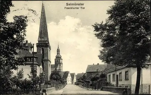 Ak Bad Soden Salmünster in Hessen, Frankfurter Tor, Kirche